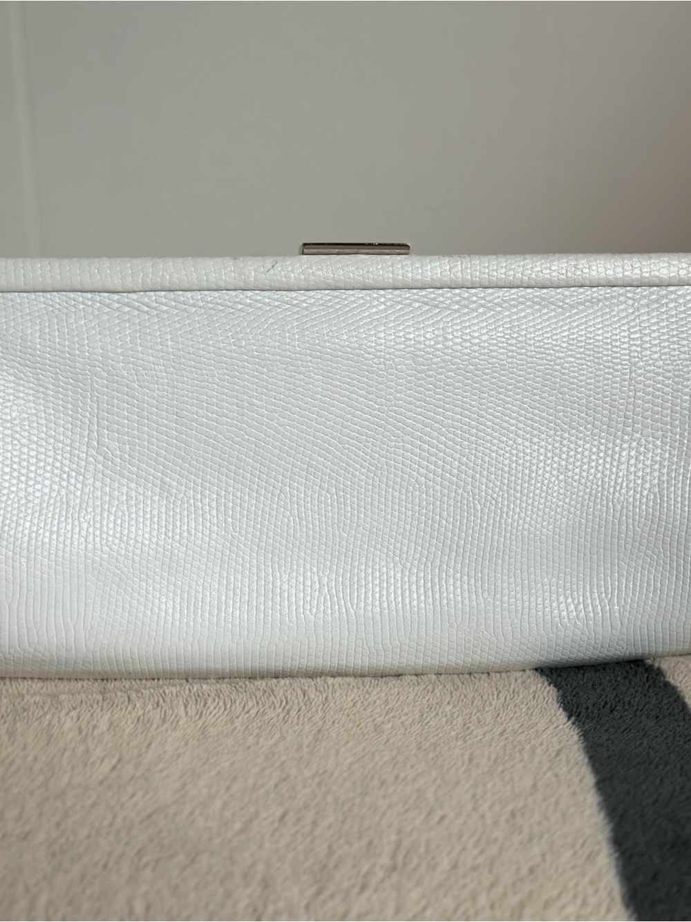 Classic White Textured Clutch Purse